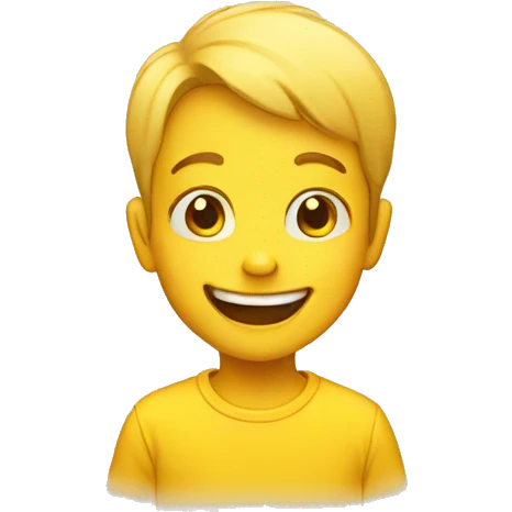giggling kid, yellow emoji style emoji