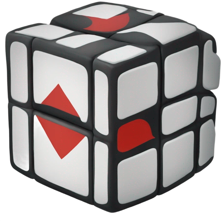Rubix cube with uchiha clan symbol emoji