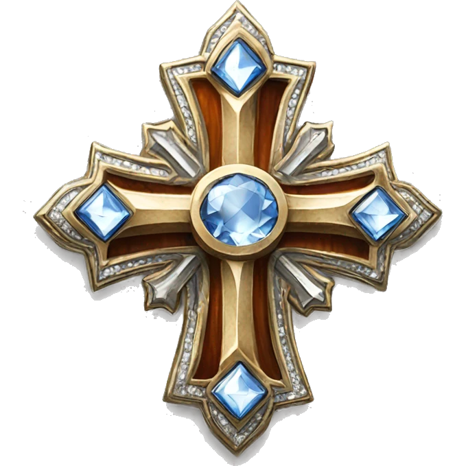 Badge of the cross, diamond emoji