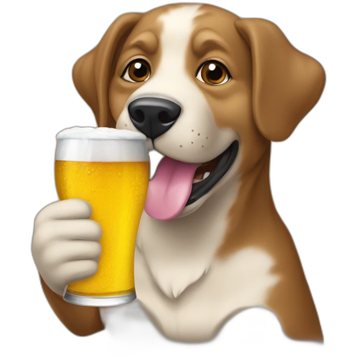 Perro bebiendo cerveza emoji