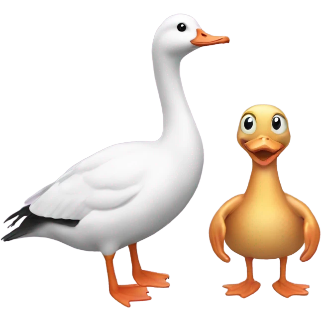 Goose and squid emoji