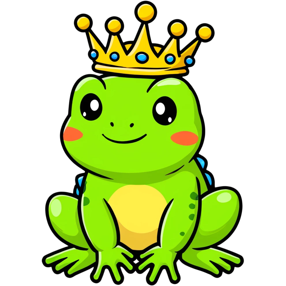 frog with a crown emoji