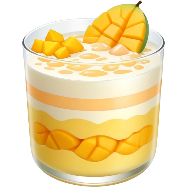 Hong Kong mango pomelo sago dessert with soft pastel colors emoji