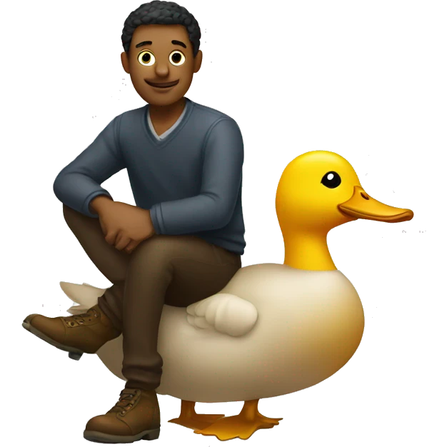 man sitting on a duck emoji
