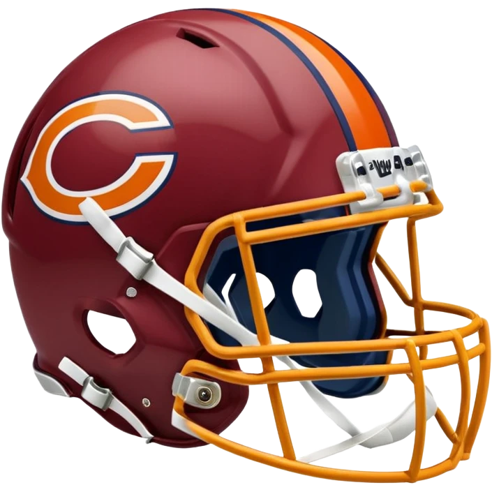 The Washington commanders football helmet and the Chicago Bears football helmet facing each other emoji
