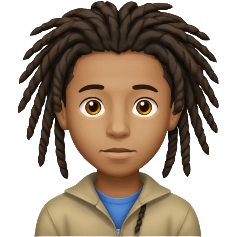 Black boy with short free forms dread emoji