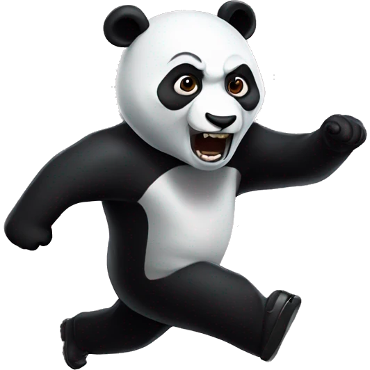 Scary panda chasing someone emoji