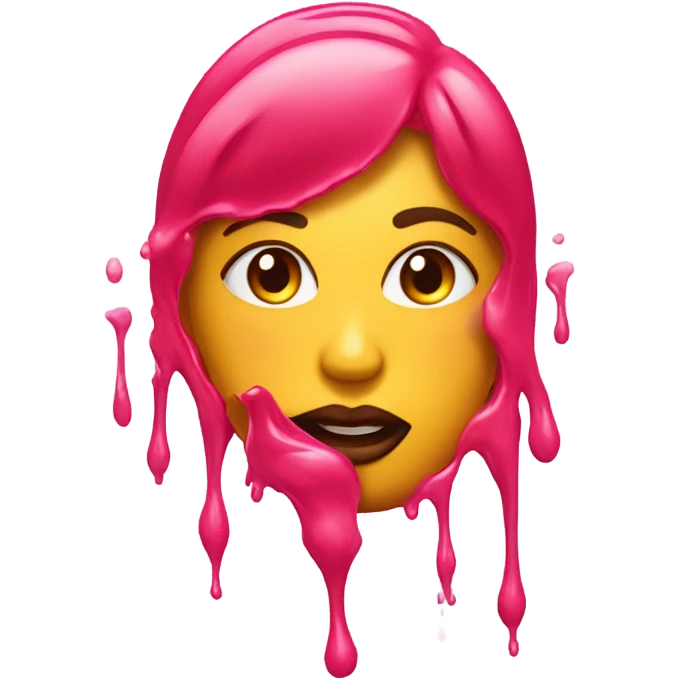 Lipstick Face covered in milk liquid emoji
