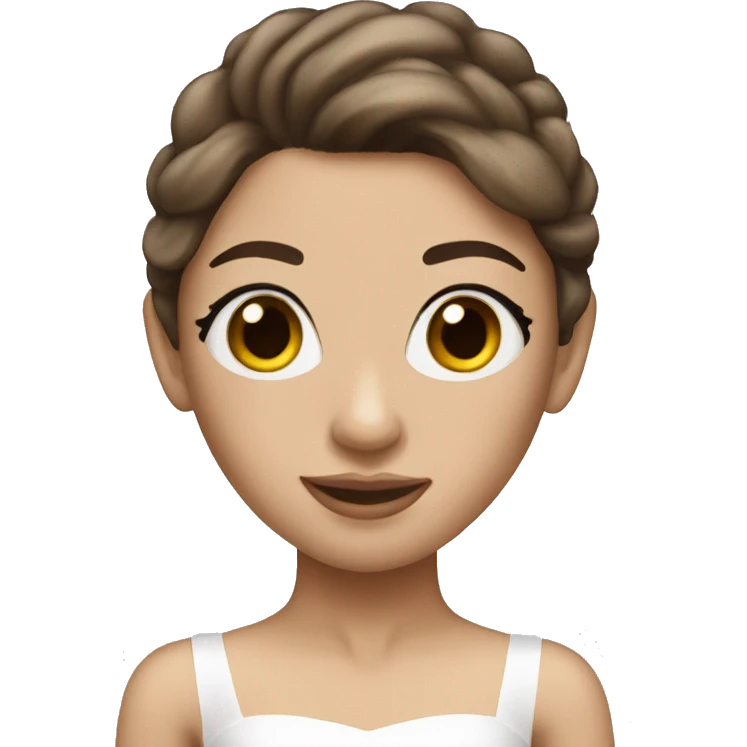 White ballerina with brunette hair  emoji