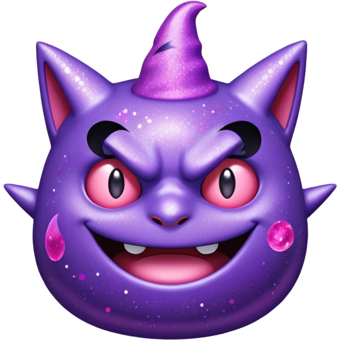 glitter purple and pink gengar emoji