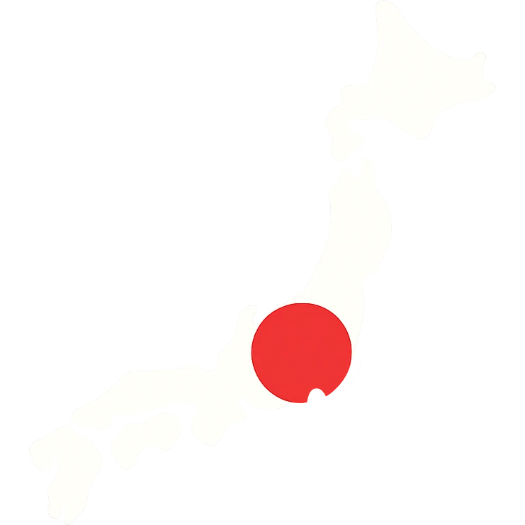 map of Japan filled with the Japanese flag emoji