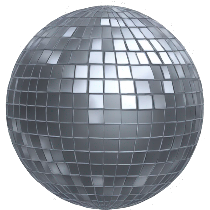 Silver floating sparkling disco ball  emoji