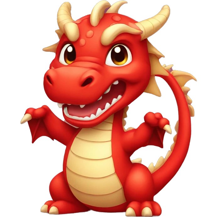 happ cute red chinese dragon emoji