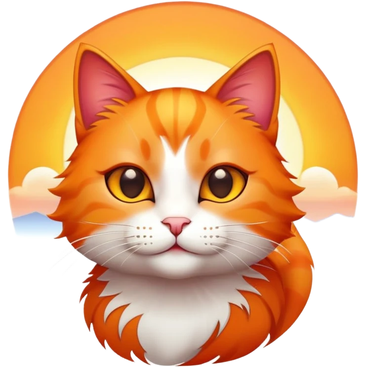 Cat with sunrise  emoji