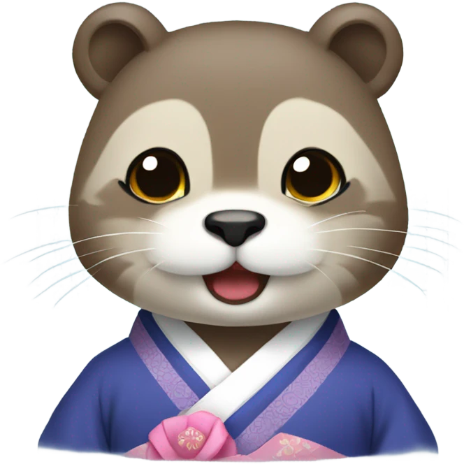 a otter face wearing traditional korean hanbok emoji