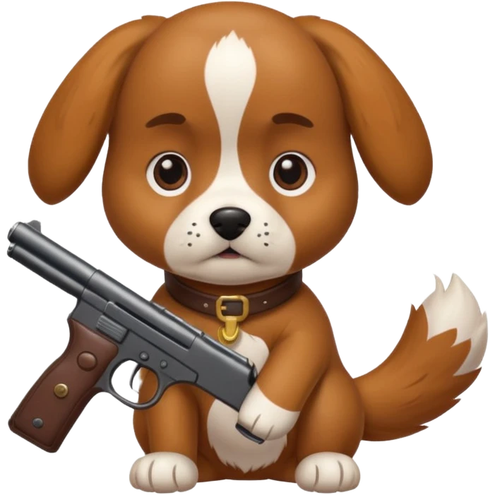 A dog with gun emoji