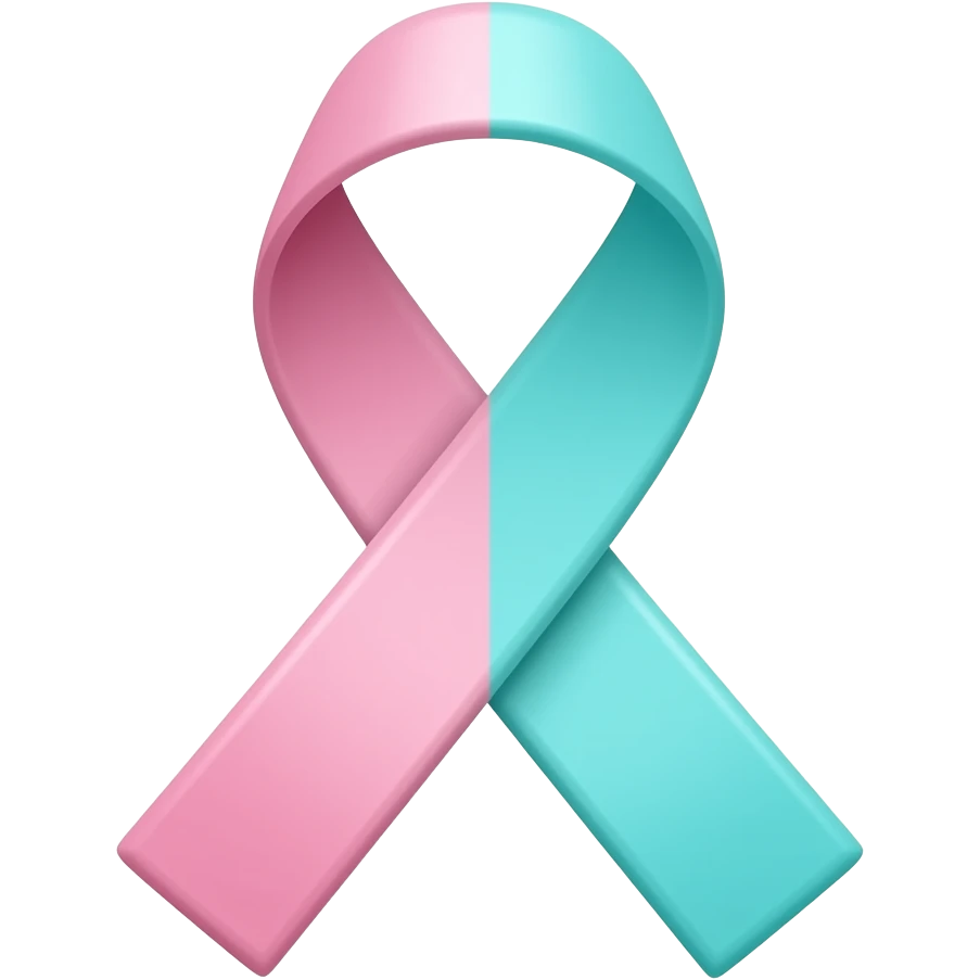 BRCA previvor RIBBON. (It’s light pink on the left, light turquoise on the right. emoji