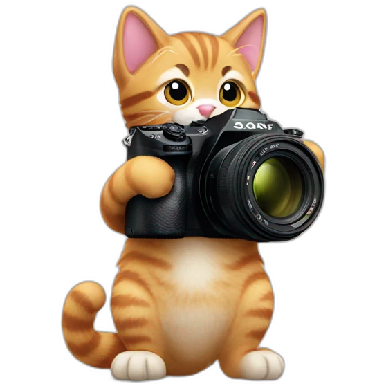 kitten taking photos with sony alpha 7 iii emoji