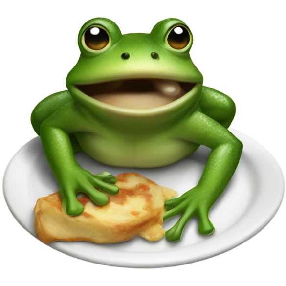 frog sipping dinner emoji