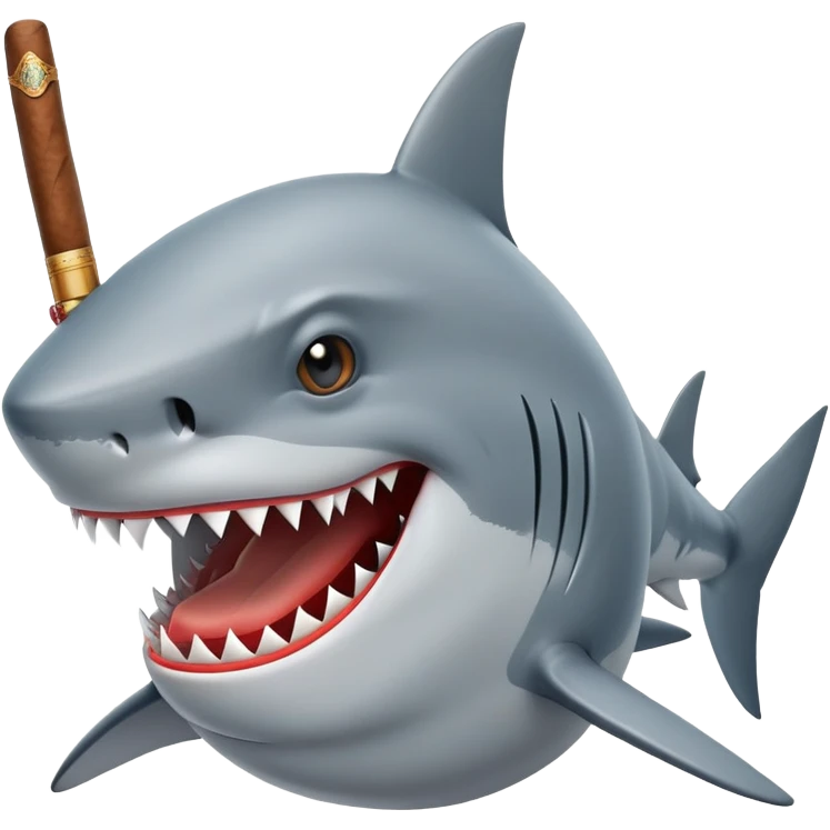 Shark smoking cigar emoji
