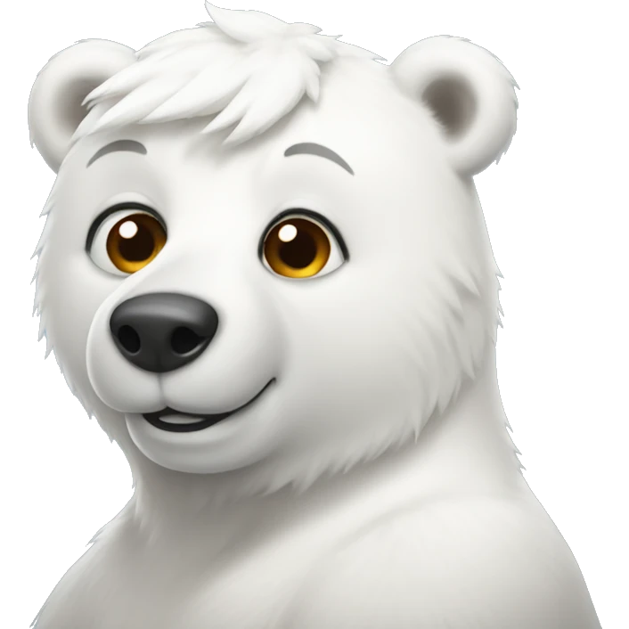 polar bear wearing bunny ears emoji