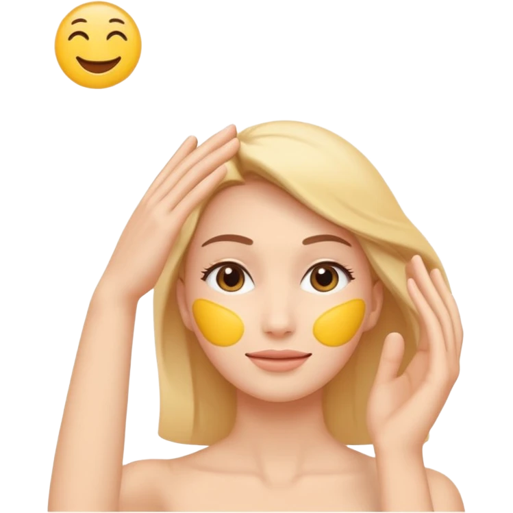 Minimal emoji of a hand lifting facial skin upward, clear skin-tightening gesture, gentle upward motion, natural wellness style, simple and readable icon, no beauty or cosmetic clinic references emoji