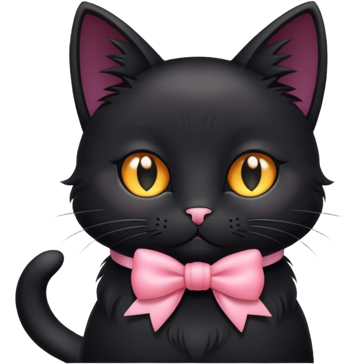 gato negro con moño coquette  emoji