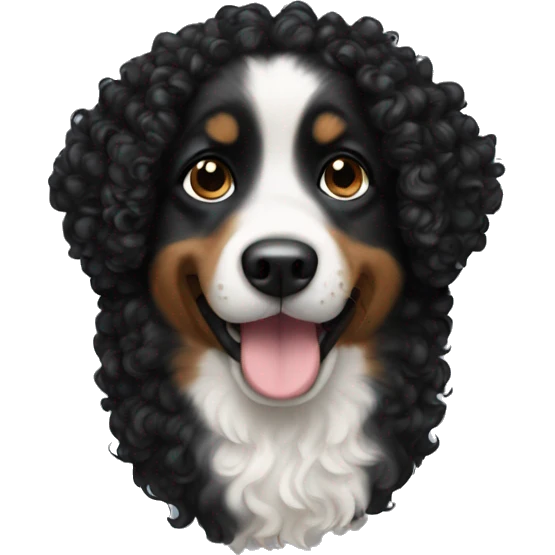 Dog black curly hair emoji