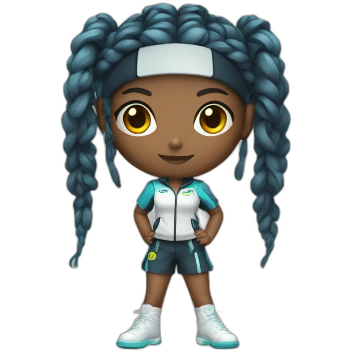 cyberpunk girl in tennis uniform emoji