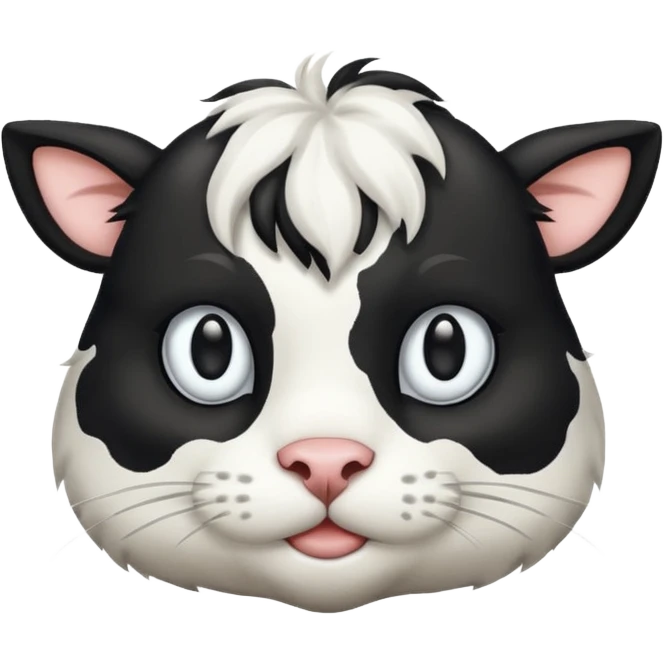 Cat black and white like a cow emoji