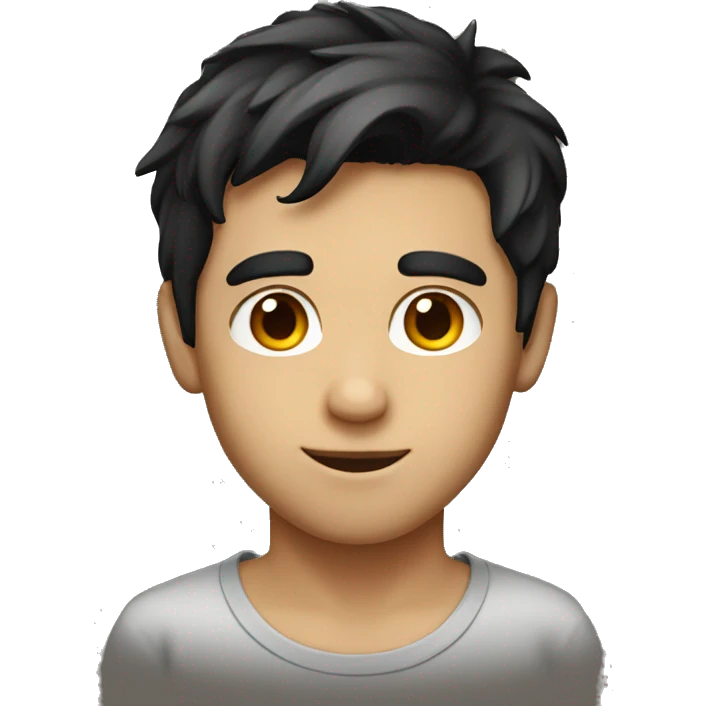 handsome boy, dark-haired, emoji