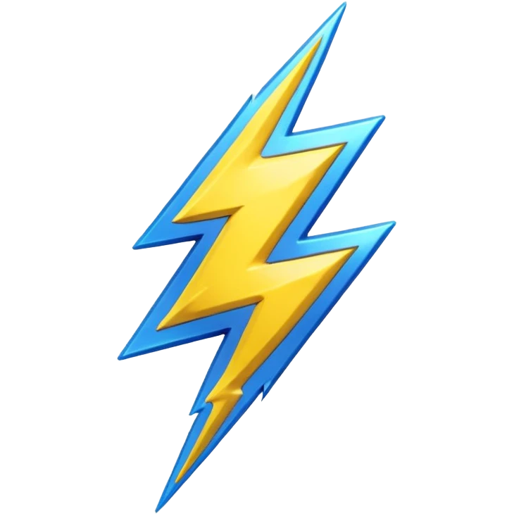 “Emoji-style RT logo, metallic silver with electric blue outline, bold and rounded like a sticker. Blue lightning bolt ⚡ on the left, yellow lightning bolt ⚡ on the right. Soft glow, glossy 3D finish, centered, white or transparent background.” emoji