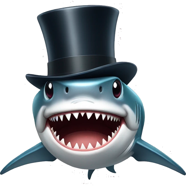 Shark with top hat emoji