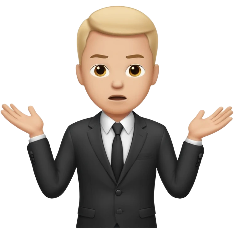 confused business men person shrug pose emoji