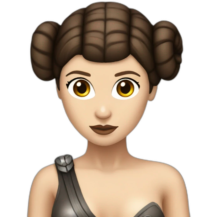 Princess Leia with metal bikini emoji