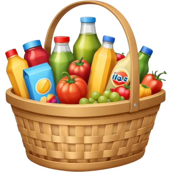 basket with supermarket products emoji