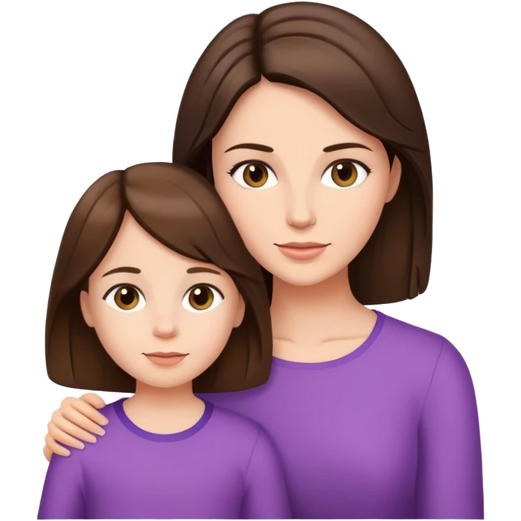 mother and daughter with brunette hair emoji