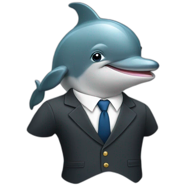 Dolphin in a suit emoji