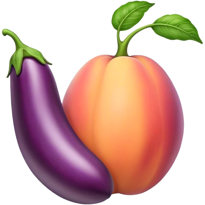 eggplant inside a peach emoji