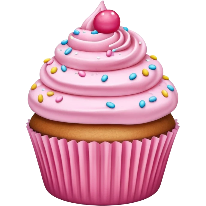 Cupcake with pink icing emoji