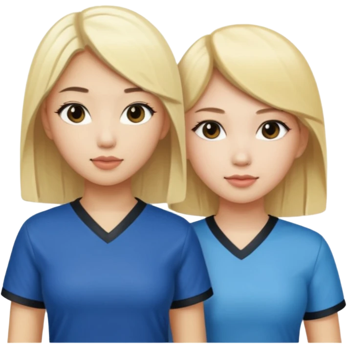aisan girl and white girl with blonde hair going to the club emoji