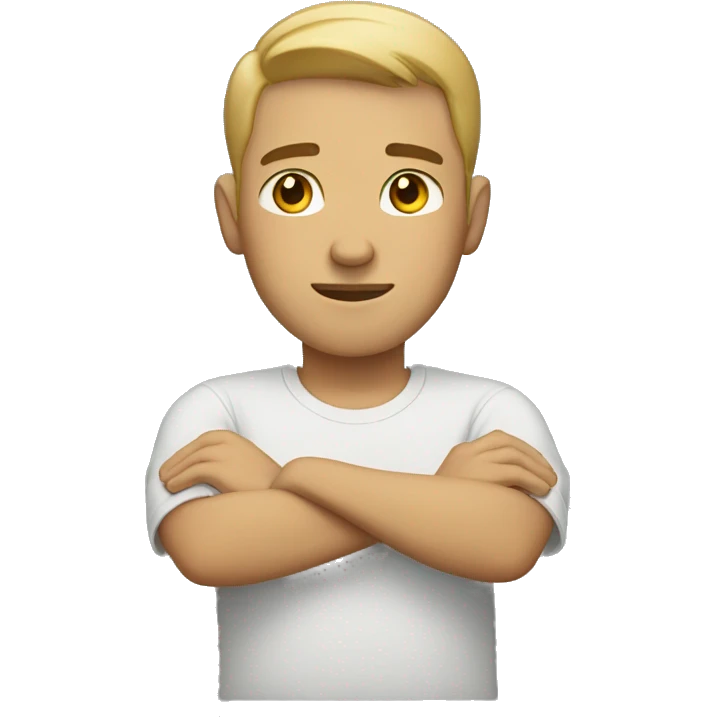 a guy with a short haircut and light skin, bowing with his hands forward emoji