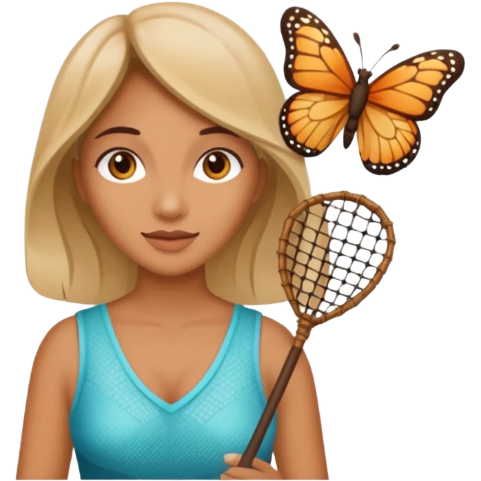 woman holding butterfly net emoji