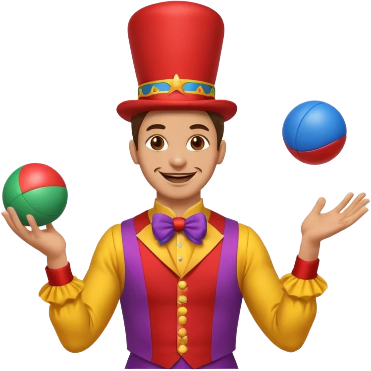 a Circus juggler juggling two balls emoji