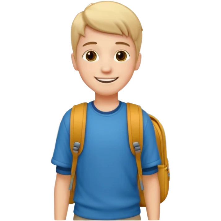 City Backpack Student boy emoji