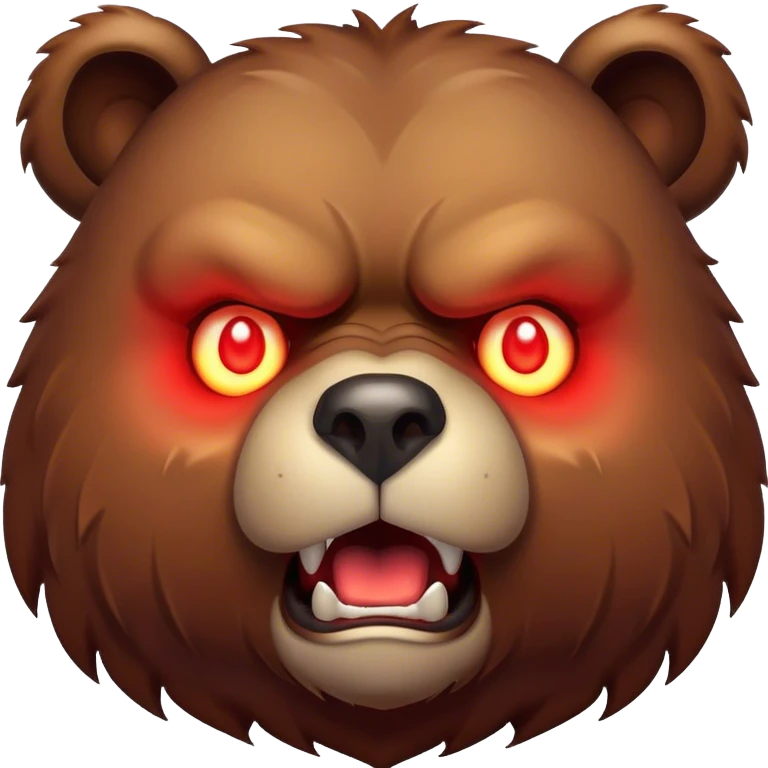 angry bear with glowing red eyes  emoji