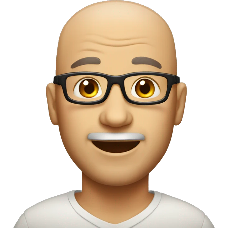 bald man celebrating birthday emoji
