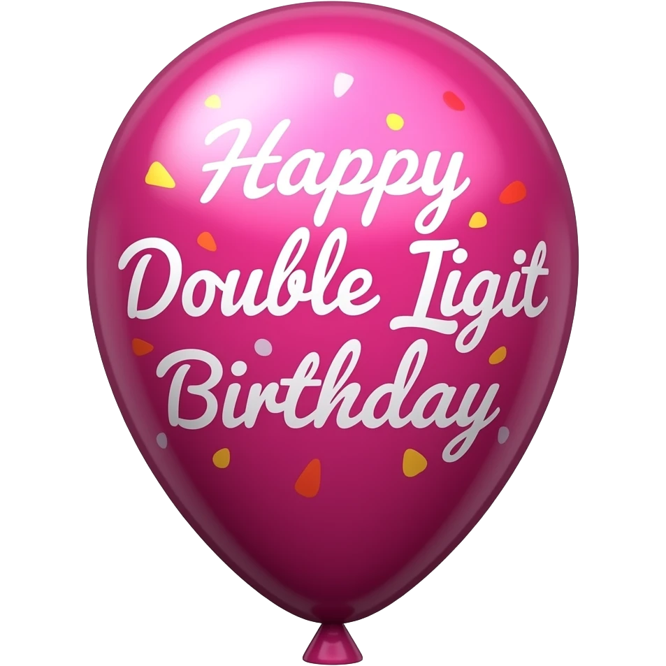 happy double digit birthday  pink balloon emoji