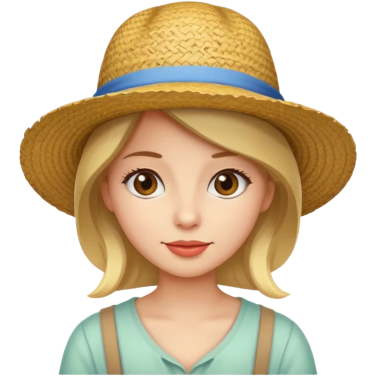 Straw Hat Woman emoji