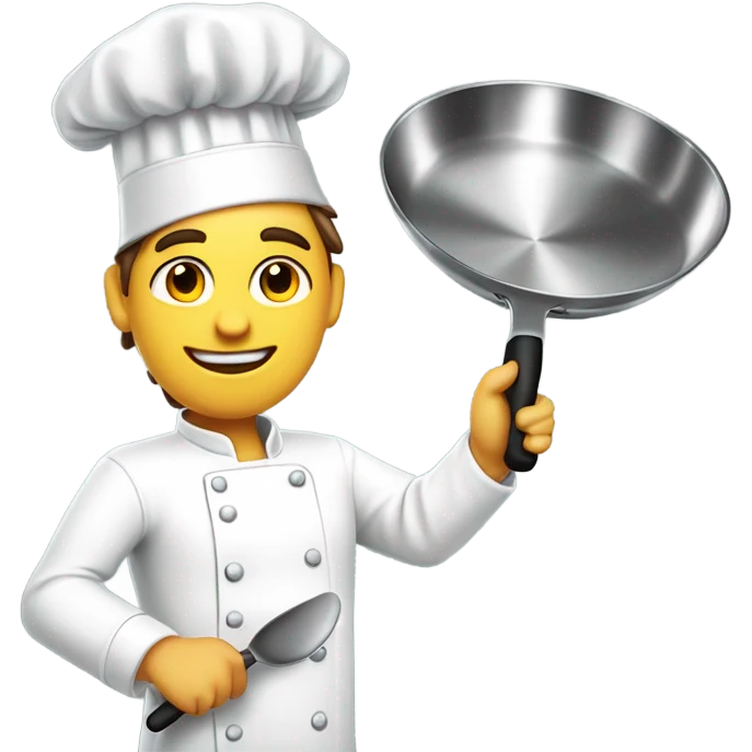 A chef flipping eggs  emoji